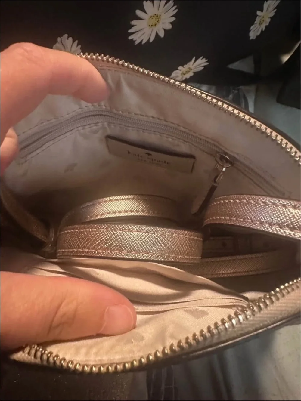 kate spade Rose Gold Glitter Dome Crossbody
